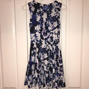 EXPRESS classic fit and flare floral mini dress